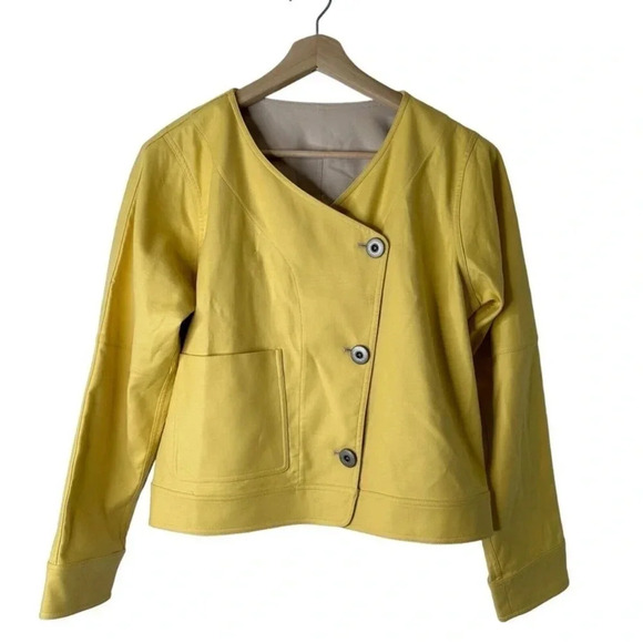 W by Worth Yellow & Beige Reversible Jacket Women’s Size L Large - Picture 8 of 9